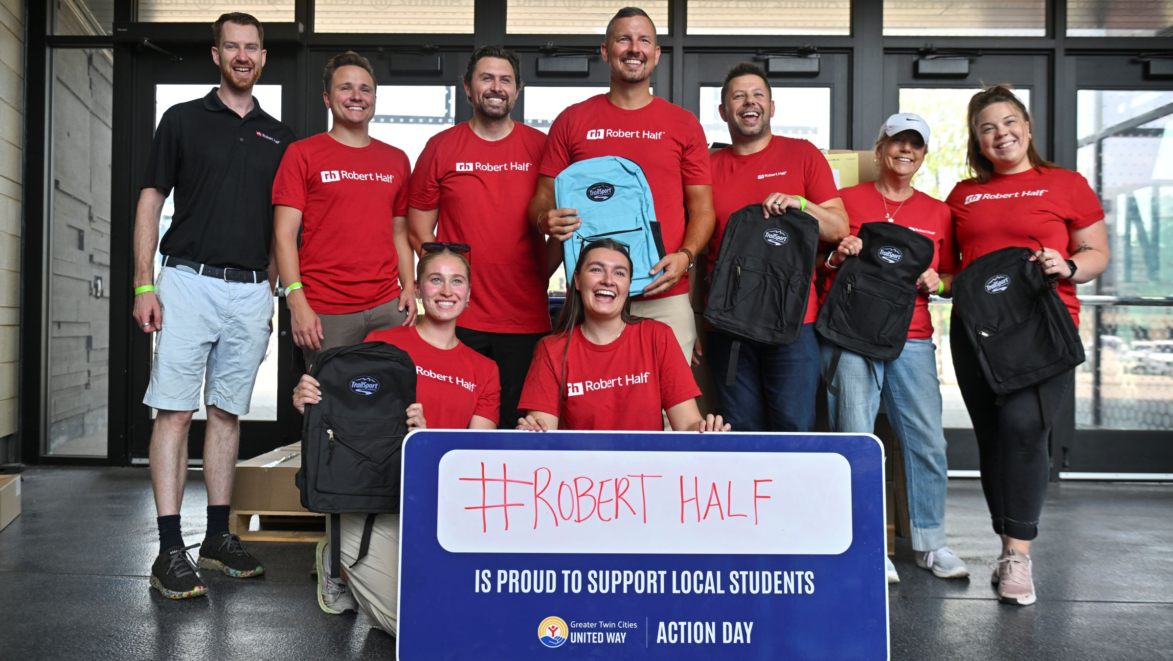Group of corporate volunteers from Robert Half at Action Day.